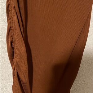 SHEIN Brown Ruched Mini Dress